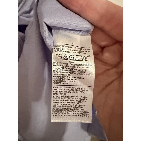 Banana Republic Sky Blue  Linen Blend Wrap Midi Dress Size 4 $150 - Picture 6 of 7